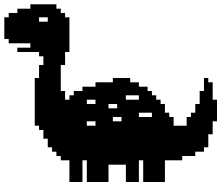 Pixelated image of a dinosaur